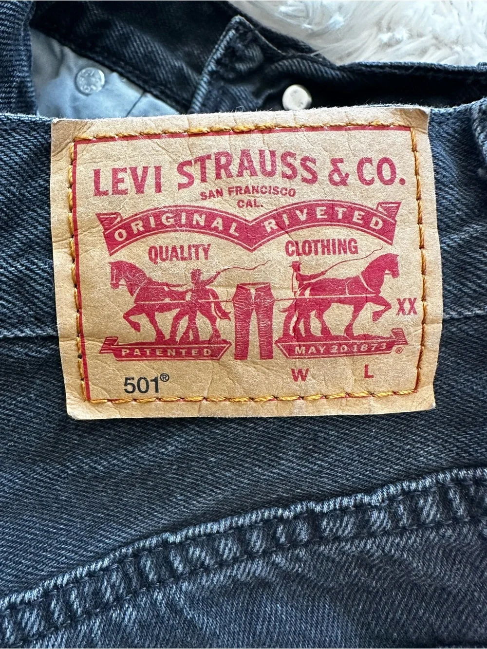 LEVI’S 501 Original Black Cutoff Denim Shorts High Rise Raw Hem Women’s 27